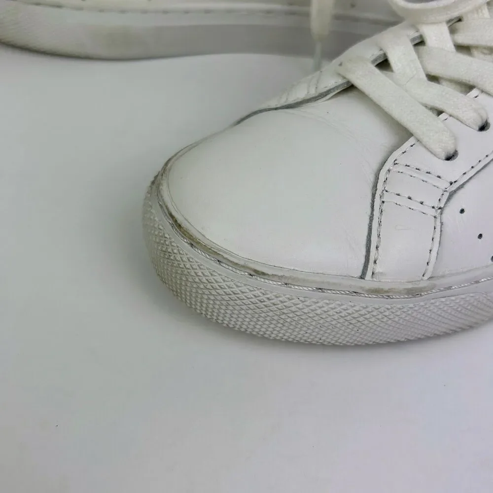 J.Crew Saturday Sneakers White w Nude Suede Detail Leather Tennis Shoe Trainer 8